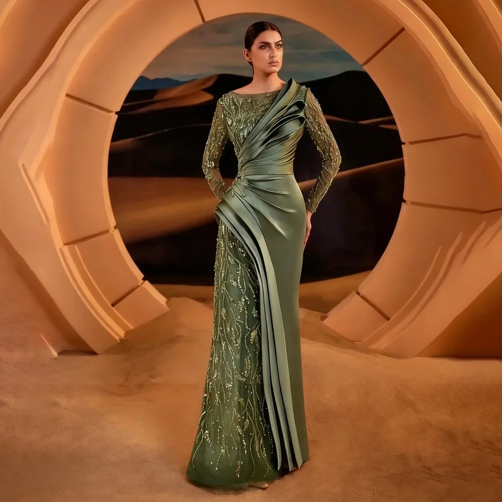 Crossfit Event - Custom one-shoulder sequined floor-length gown, tailored