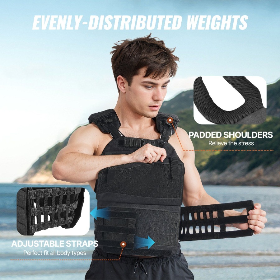 40lb Adjustable Weighted Vest  - Crossfit Vest avaliação e preço