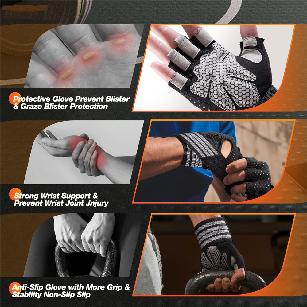 Fitness Gloves with Wrist Supp - Crossfit Gear For Men avaliação e preço