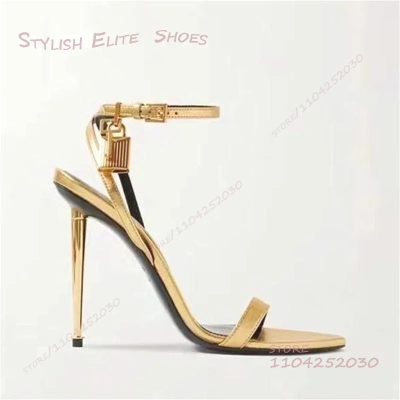 Gold Metal Stiletto Sandals Wo - Crossfit Ladies avaliação e preço