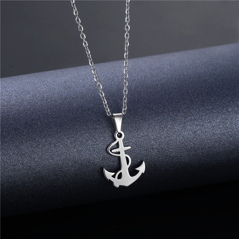 Silver Anchor Pendant Necklace - Battle Rope Anchor avaliação e preço