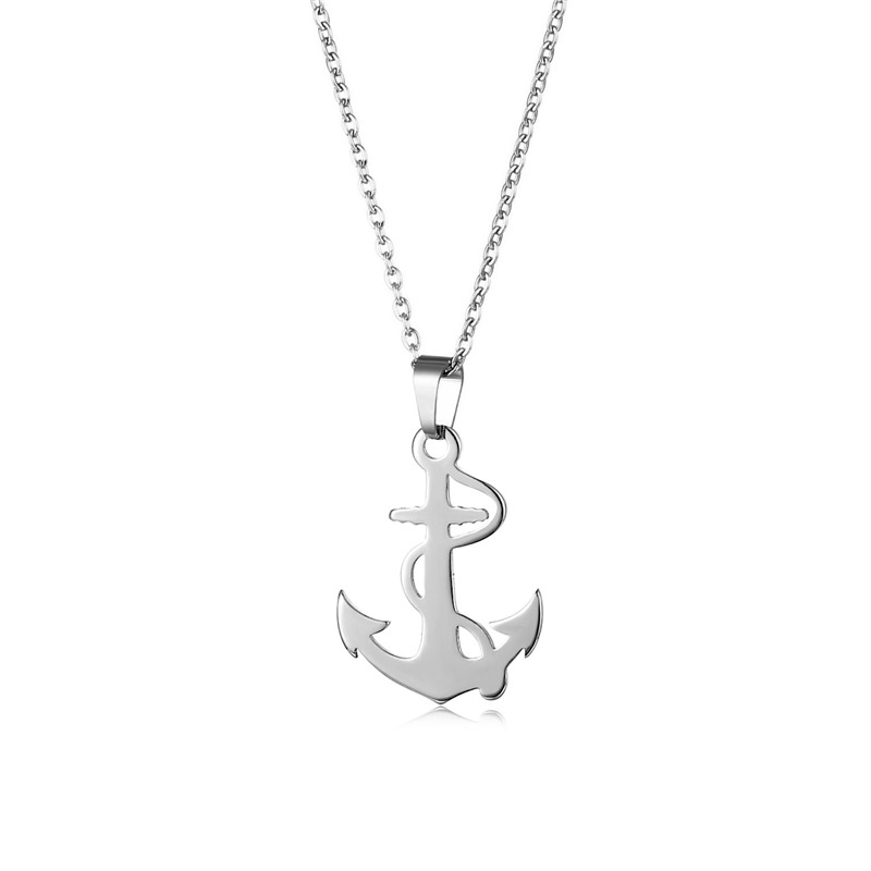 Silver Anchor Pendant Necklace - Battle Rope Anchor avaliação e preço