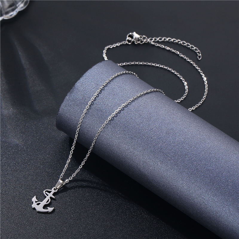 Silver Anchor Pendant Necklace - Battle Rope Anchor avaliação e preço