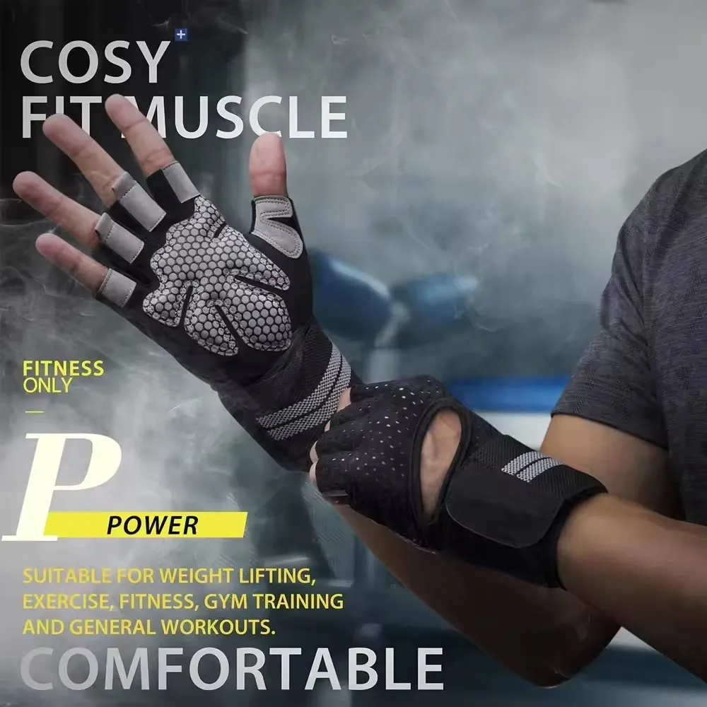 1Pair Half Finger Gym Fitness  - Crossfit Workout With Equipment avaliação e preço