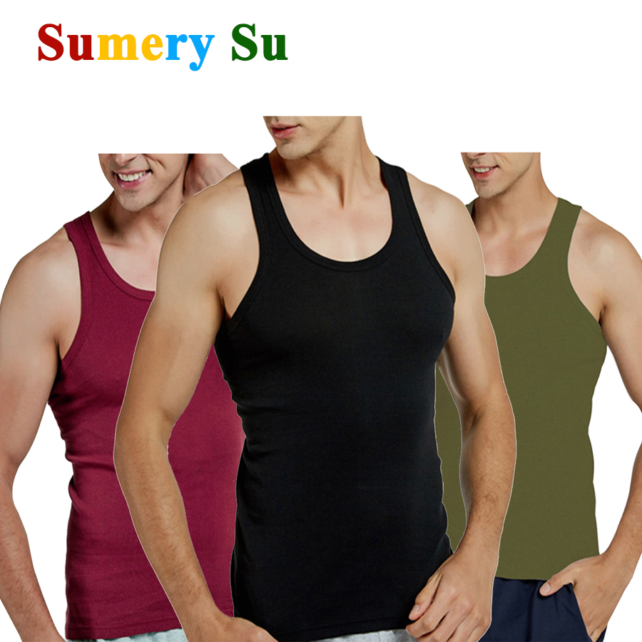 Tank Tops Men 100% Cotton Runn - Crossfit Vest avaliação e preço