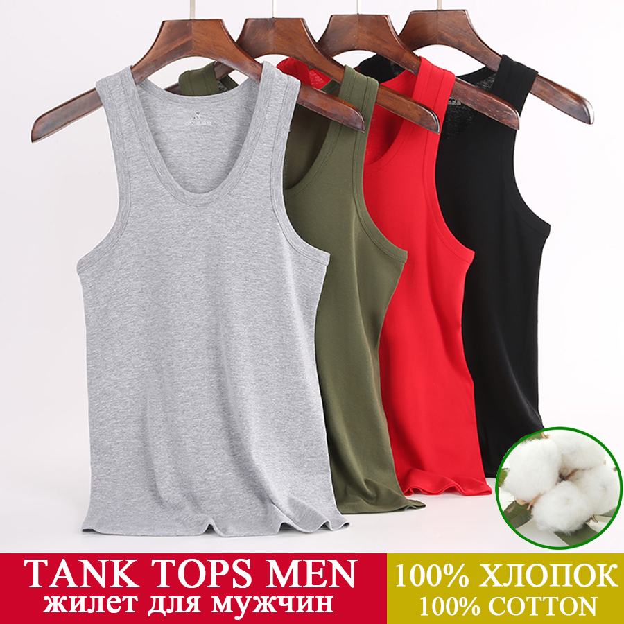 Tank Tops Men 100% Cotton Runn - Crossfit Vest avaliação e preço