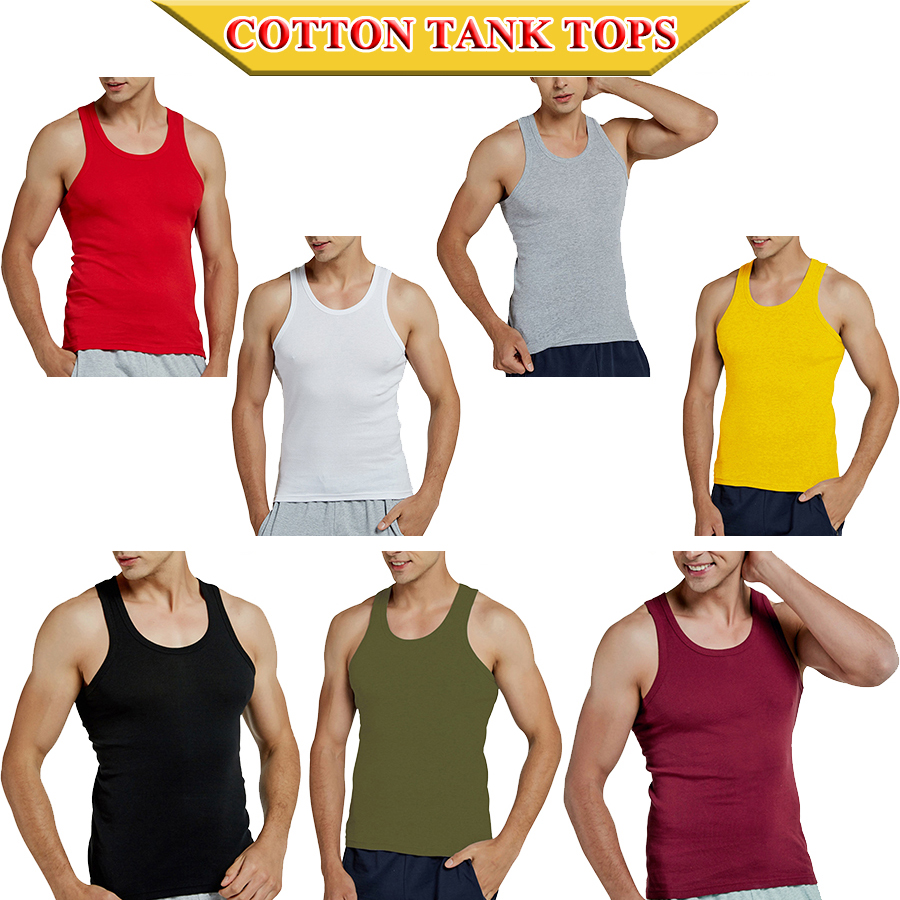 Tank Tops Men 100% Cotton Runn - Crossfit Vest avaliação e preço