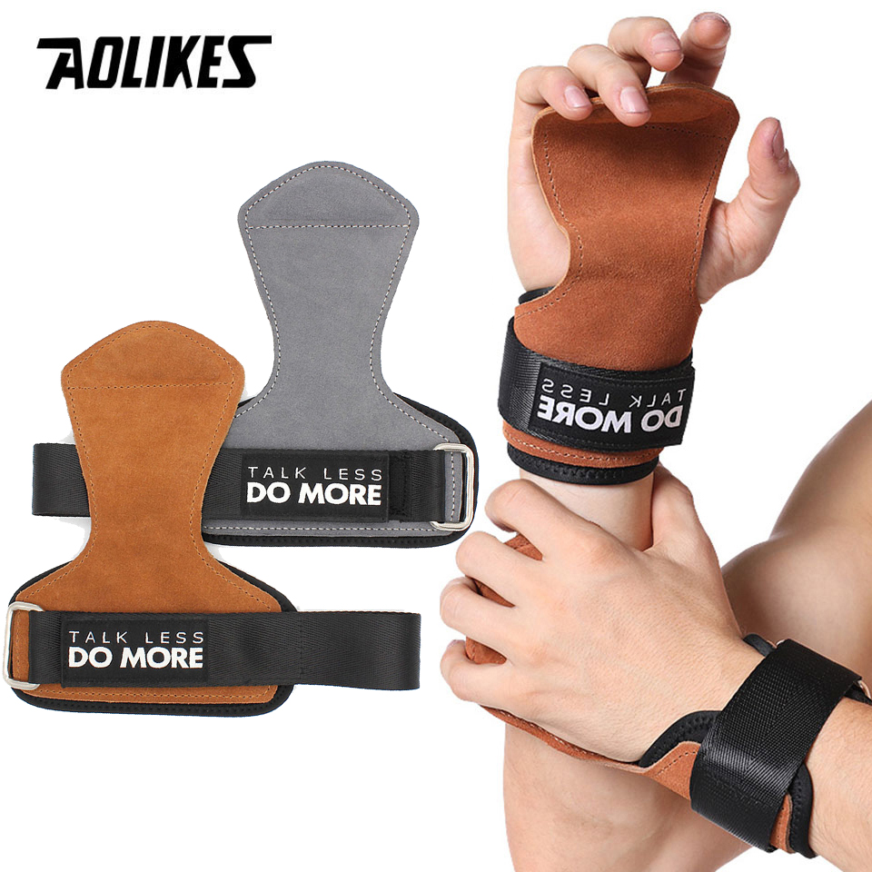 AOLIKES Cowhide Gym Grips Glov - Crossfit Workout With Equipment avaliação e preço