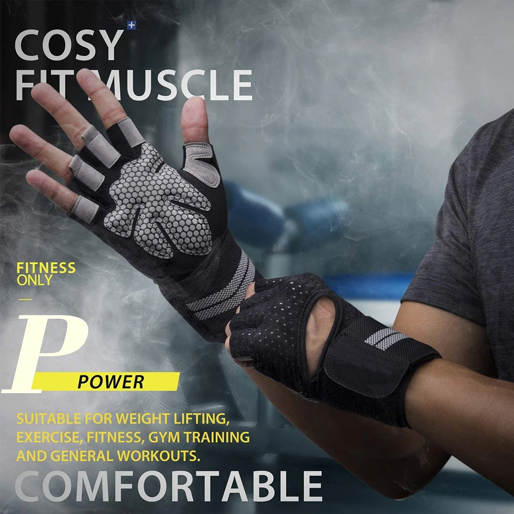 1Pair Half Finger Gym Fitness  - Crossfit Workout With Equipment avaliação e preço