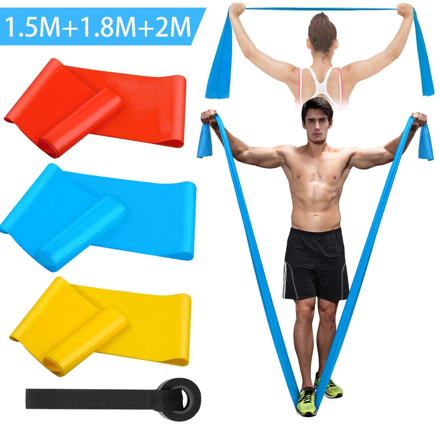 Elastic Fitness Bands 3Pcs Res - Crossfit Workout With Equipment avaliação e preço