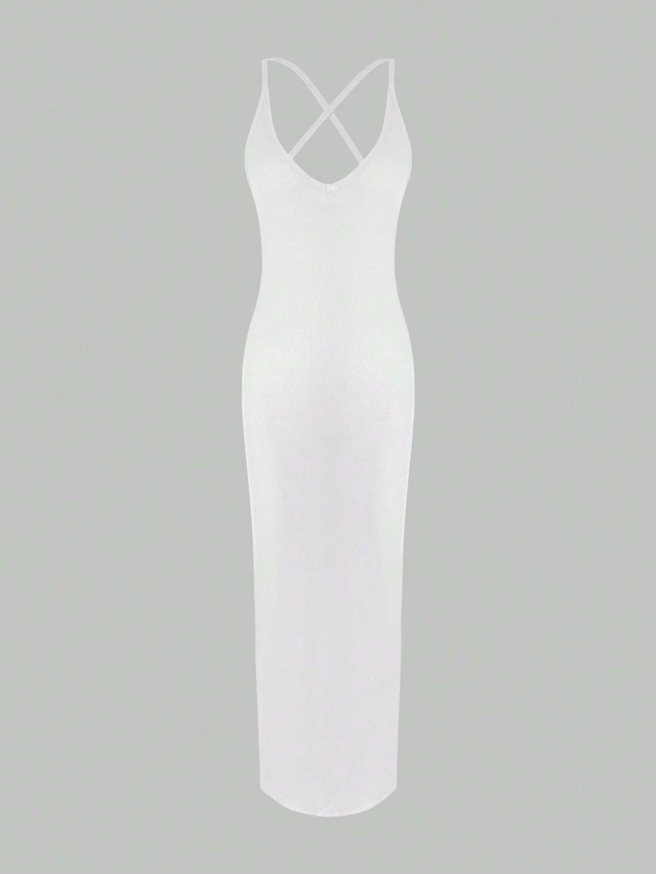 White V-Neck Stretch Knit Midi - Crossfit Event avaliação e preço