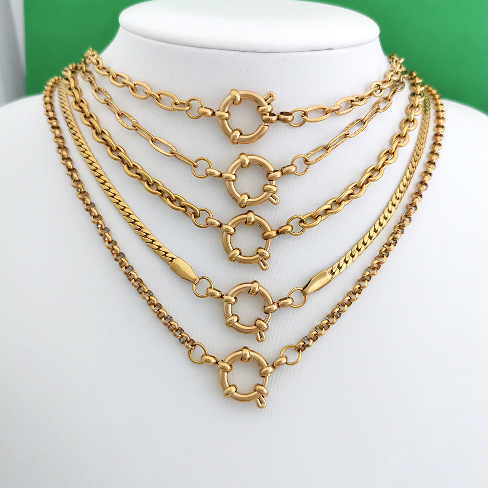 Spring Sailor Clasp Necklace W - Battle Rope Anchor avaliação e preço